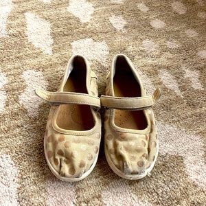 Gold polka dot tiny TOMS